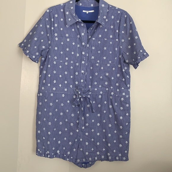 Tularosa Danielle Chambray Floral Printed Belted Romper - Picture 3 of 9